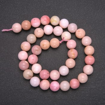 Mărgele din opal roz natural, bile netede, diametru aproximativ 8 mm, lungime 38 cm