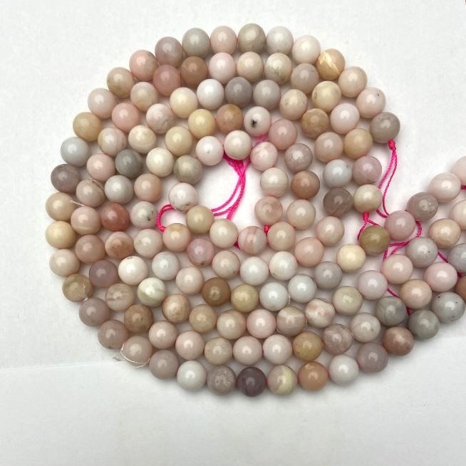 Mărgele din piatră naturală opal roz, bilă netedă, diametru 10 mm (±), lungime 38 cm