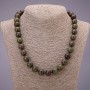 Colier din jasper natural „Sângele Dragonului”, mărgele rotunde netede, diametrul de 12 mm, lungime 48 cm