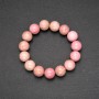 Brățară din rodonit natural, mărgele lucioase rotunde, diametrul aproximativ 13 mm, lungime 18 cm, pe elastic