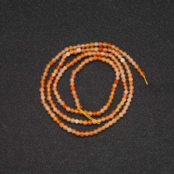 Mărgele din citrin, facetate, sferice, diametrul 2 mm (+/-), lungime 38 cm