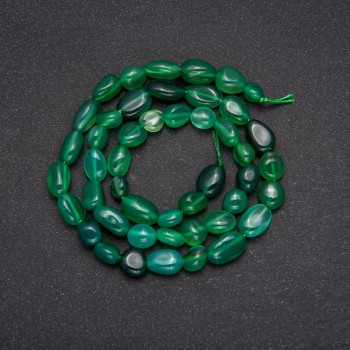 Mărgele din agat verde, fațetate, diametrul 8x12 mm, lungimea 38 cm