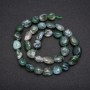 Mărgele din agat mușchi natural, fațetate, diametru 10x14 mm (±), lungime 38 cm