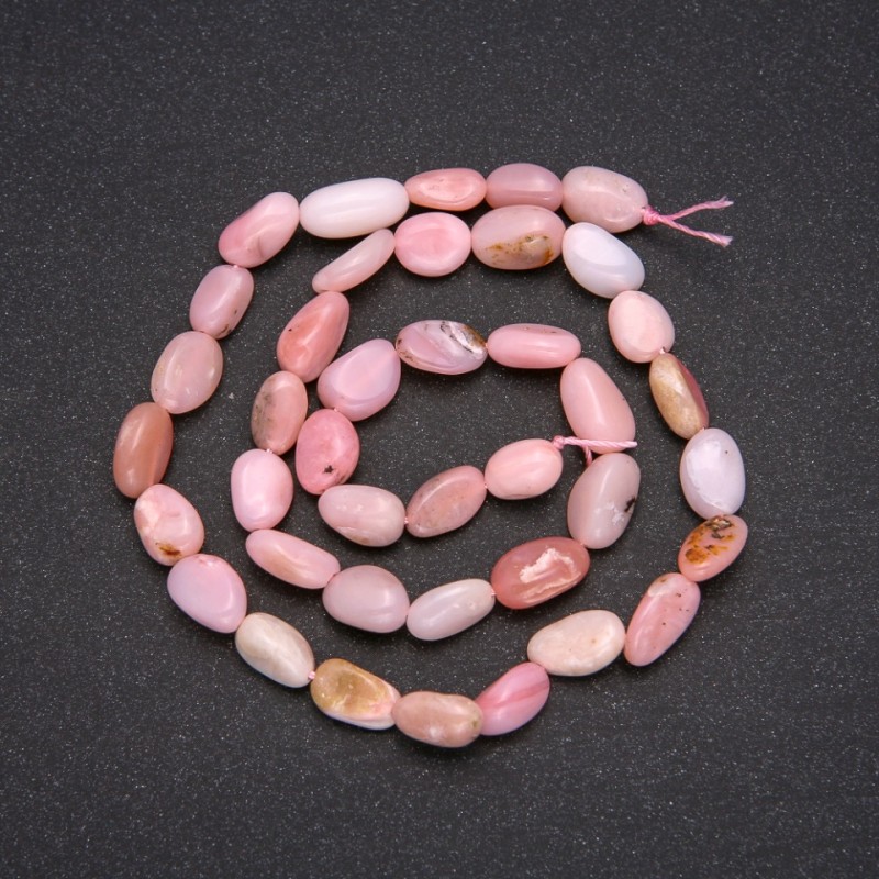 Mărgele din piatră naturală opal roz, fațetate, diametru 7x12 mm, lungime 38 cm