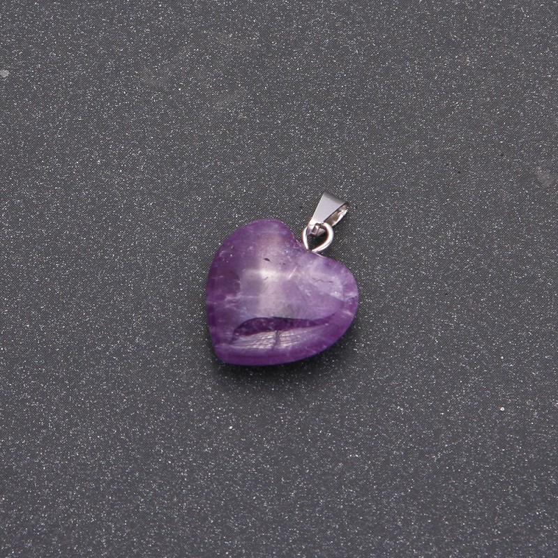 Pandantiv Inimă din ametist 14×14×23 mm