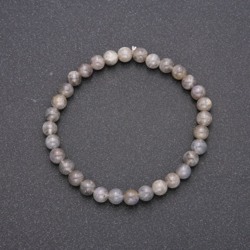 Brățară din labradorit natural, pe elastic, mărgele netede, diametru 6 mm, lungime 18 cm