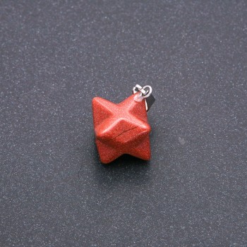 Pandantiv Merkaba din aventurin Nisip de Aur 10×10 mm