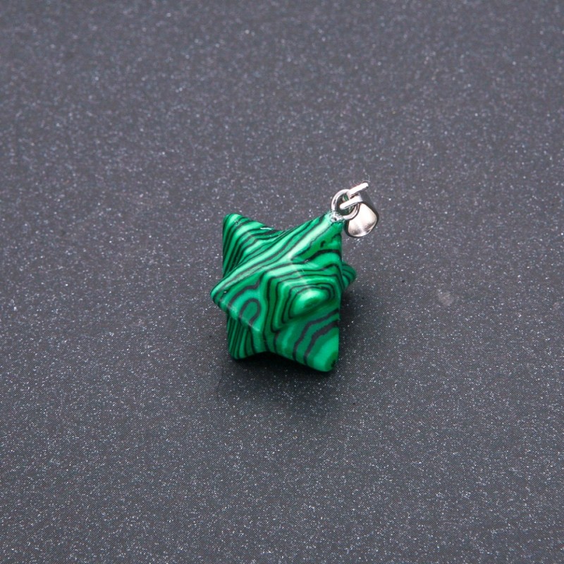 Pandantiv Merkaba din malahit 10×10 mm