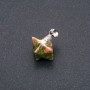 Pandant Merkaba din jasper și heliotrop, 10x10 mm