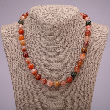 Colier din cuarț rutilit, asortiment, mărgele netede, diametrul 10 mm (+/-), lungime 45 cm