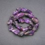 Mărgele din ametist brut, pe șnur, diametrul 15x23 mm (±), lungime 42 cm