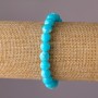 Brățară din larimar acrilic artificial pe elastic, mărgele netede, diametrul 8 mm, circumferința 18 cm