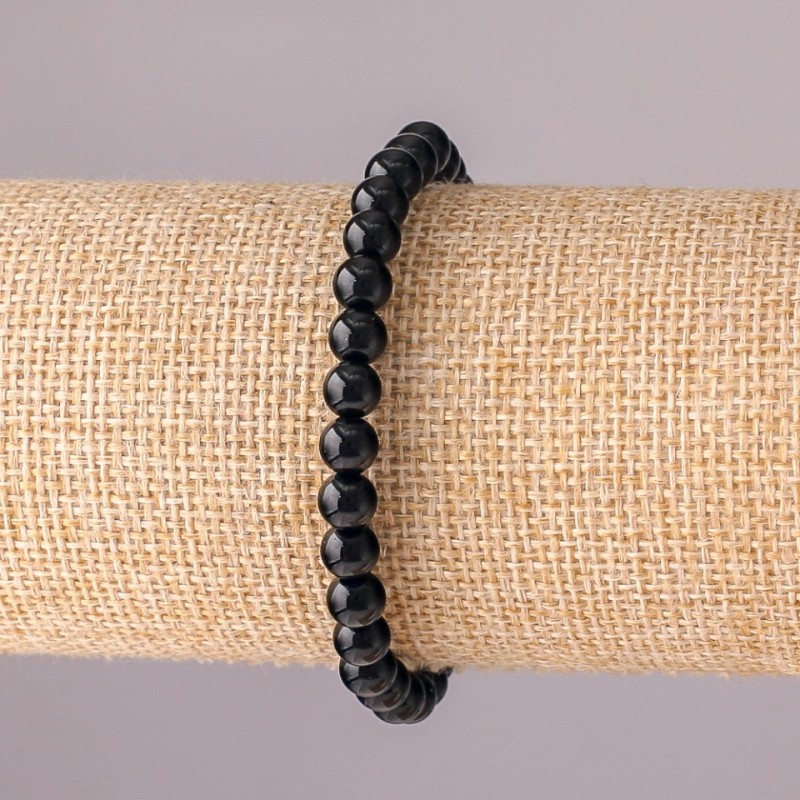 Brățară din agată artificială pe elastic, bile netede, diametrul 6 mm, circumferința 18 cm