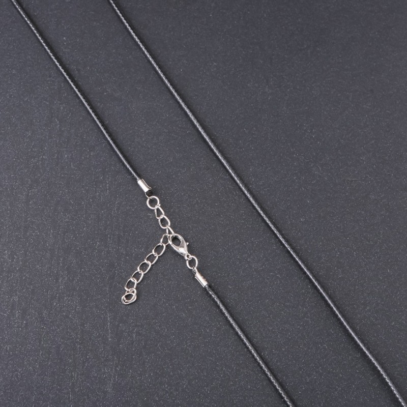 Preț per pachet / 10 bucăți. Șnur cerat pentru pandantive, diametrul 2 mm, lungimea 60 cm, negru