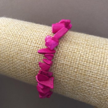 Brățară pe elastic cu cioburi de piatră, 9 mm (±), lungime 18 cm