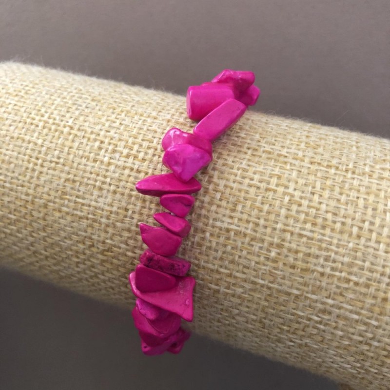 Brățară pe elastic cu cioburi de piatră, 9 mm (±), lungime 18 cm