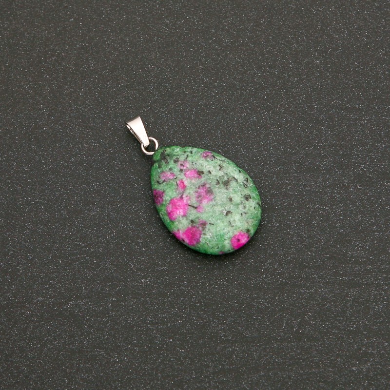 Pandantiv «Picătură» din piatră naturală zoizit 25×18 mm (±)
