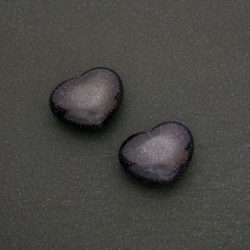 Inimă suvenir din aventurin «Noaptea Cairo» — nisip albastru (+-)21x27mm