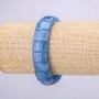 Brățară pe elastic cu acvamarin, pietre de 15×12 mm, circumferința 18 cm (+-)