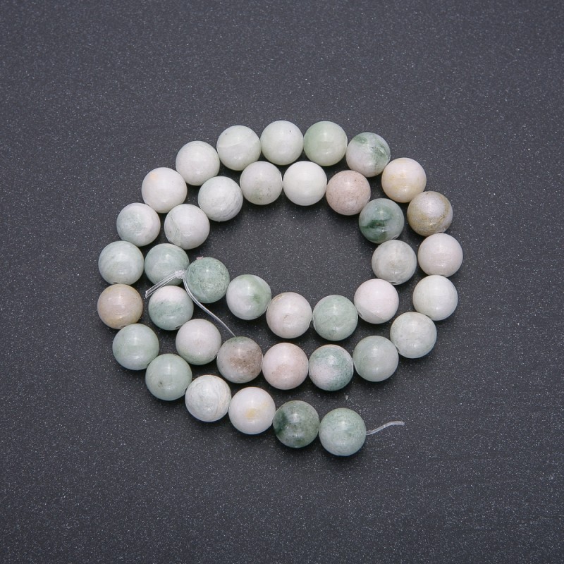 Mărgele pe fir de pescuit din piatră naturală de larimar, bile netede, diametrul 10 mm, lungime 40 cm (+/-)