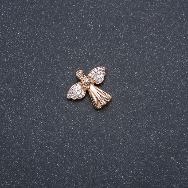 Pandantiv Xuping placat cu aur de 18K cu strasuri albe, 20x18mm +