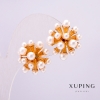 Cercei Xuping placare cu aur 18K cu perle Mallorca 19x20mm +