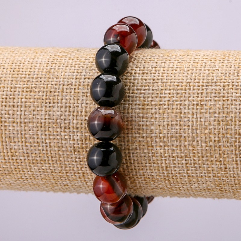 Brățară pe elastic din carneol, bilă netedă, diametrul 12 mm, circumferința 18 cm +