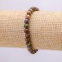 Brățară elastică din piatră naturală Jasper Picasso, circumferința de 18 cm, bilă netedă, diametrul de 6 mm +
