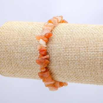 Brățară din carneol natural, fragmente de carneol de 8 mm, circumferința 18 cm