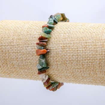 Brățară elastică din jasper multicolor, fragmente de 8 mm+