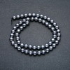 Mărgele Terahertz pe șnur, bile netede, diametru 8 mm, lungime 39 cm