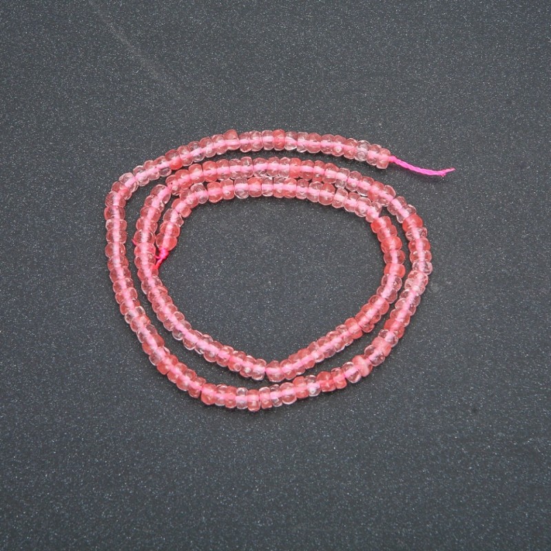 Șir din calcedonie naturală, rondelle fațetate, diametrul 4x2,5 mm, lungime 39 cm +