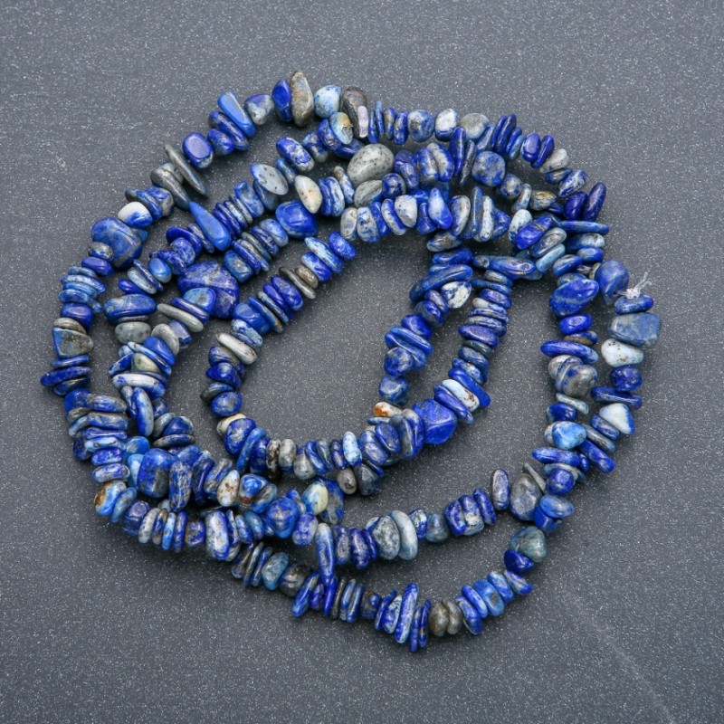 Mărgele pe șnur din piatră naturală lazurit, granule, diametrul 7x4 mm, lungime 84 cm +