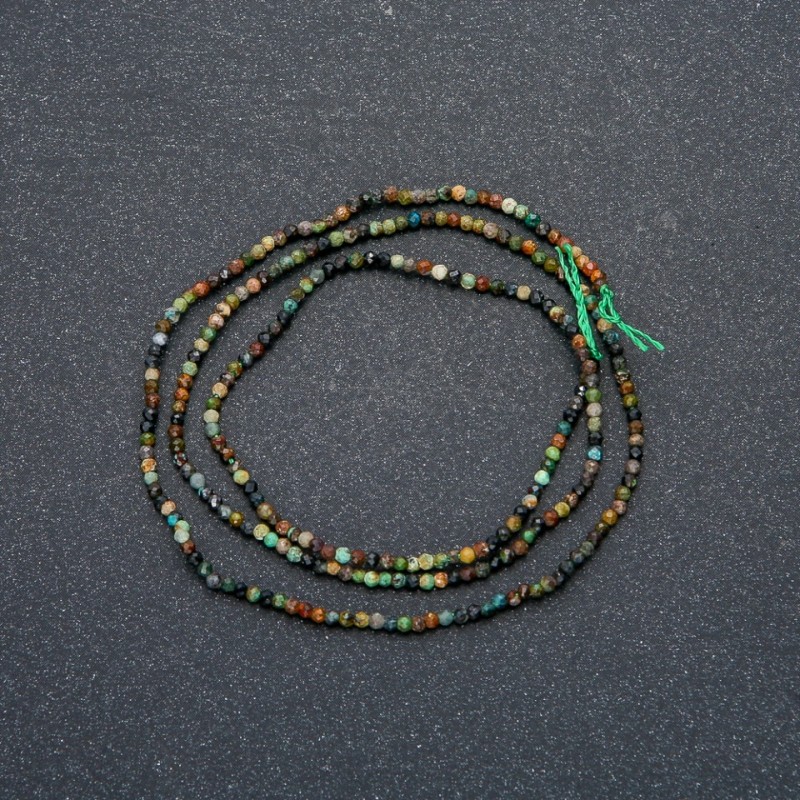 Șir din piatră naturală, jasper verde, mărgele tăiate, diametrul 1,5 mm, lungime 40 cm +