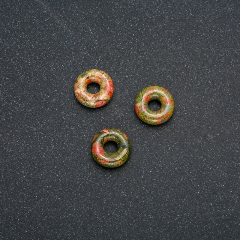 Mărgea Pandora din piatră naturală heliotrop unakit, 15×4 mm, diametrul găurii de 5 mm+