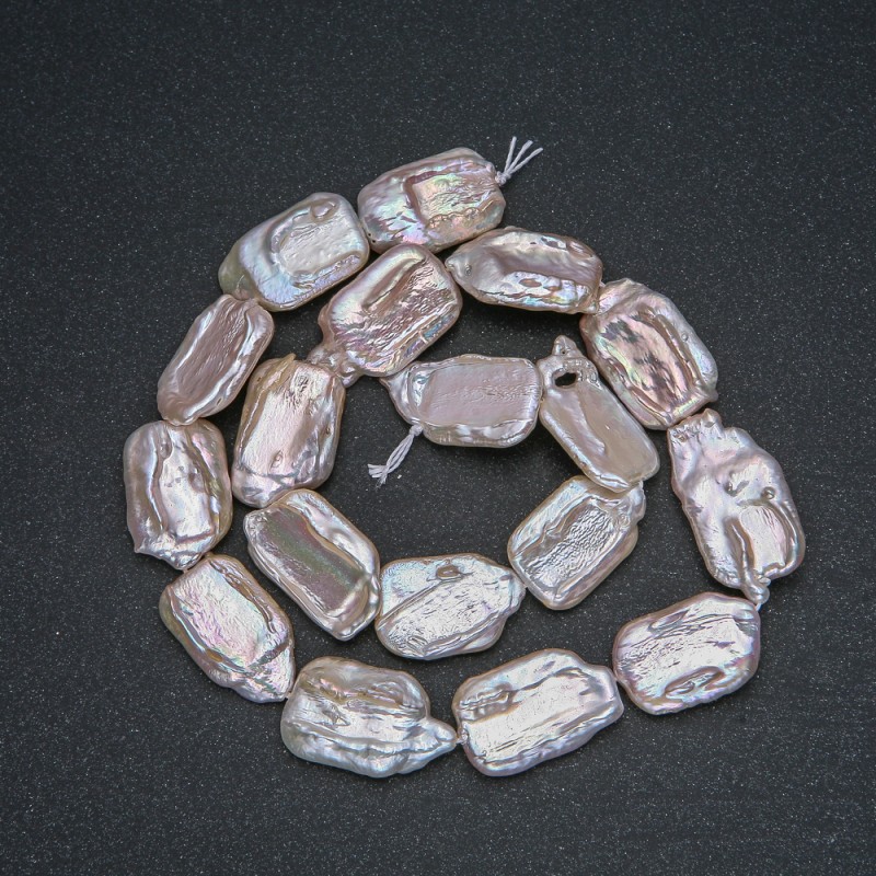 Șnur de perle baroce naturale, diametrul 22×14 mm, lungime 40 cm +/- cu reflexie benzină