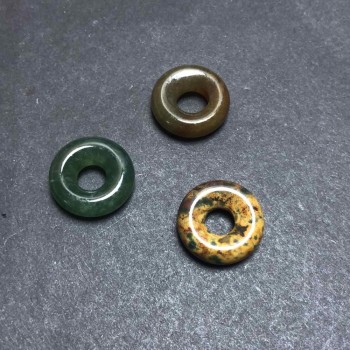 Намистина Пандора натуральний камінь Яшма зелена 15х4мм, діаметр отвору-5мм+