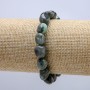 Brățară pe elastic cu agat mușchi natural, fațetată, diametrul mărgelelor 12×10 mm, circumferința 18 cm +