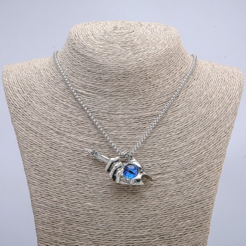 Кулон "Рука-свічка Око дракона" 60х30мм на ланцюжку, довжина 70см + - сріблястий метал