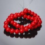 Mărgele de coral pe șnur (presate) – bile netede, diametrul de 12 mm, lungime 40 cm