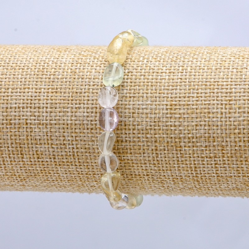 Brățară pe elastic, asortiment de pietre șlefuite, diametrul 8x6 mm +