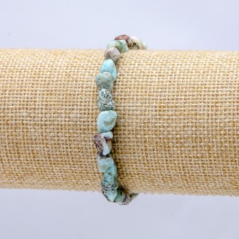 Brățară pe elastic din larimar natural șlefuit, diametru 7x6 mm+