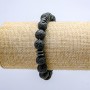 Brățară elastică din lavă, diametrul 10 mm +/-, cu inserții întunecate