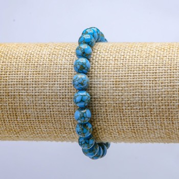 Brățară elastică din jasper imperial, mărgele netede de 8 mm, lungime 18 cm