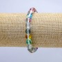 Brățară din sticlă opală, model camaleon, pe elastic, mărgele netede, diametrul 8 mm, lungimea 18 cm
