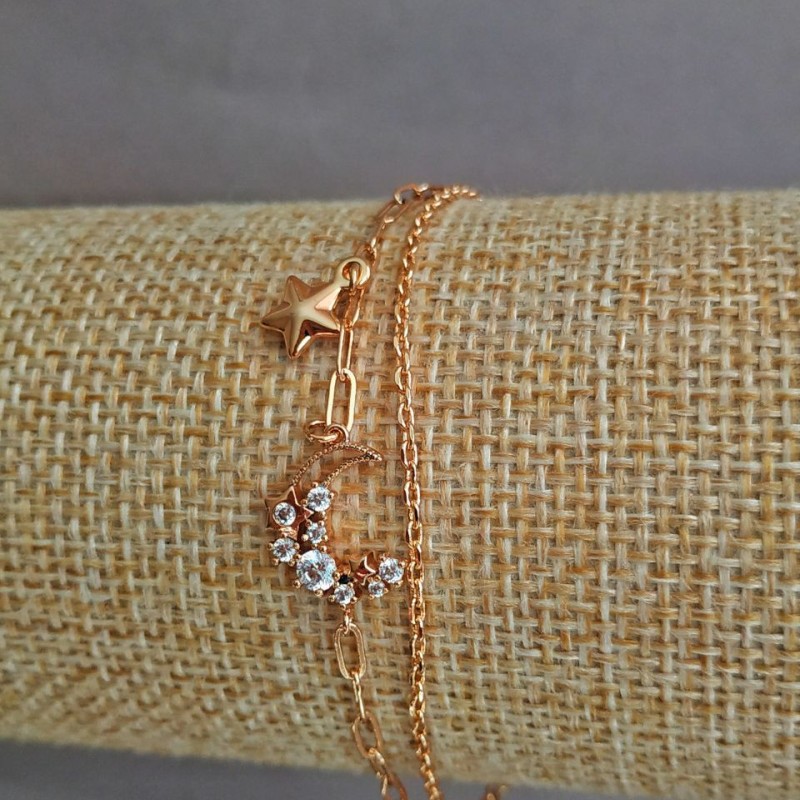 Brățară Xuping placată cu aur 18K, cu strasuri albe, lungime 16-18 cm, grosime 3 mm +