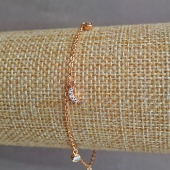 Brățară Xuping cu placare cu aur 18K cu cristale albe, lungimea 17-19 cm, grosime 1,2 mm +