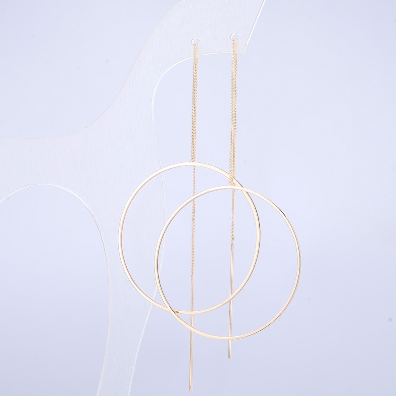 Cercei Xuping placare aur 18K, diametrul 45 mm, lungime peste 19 cm