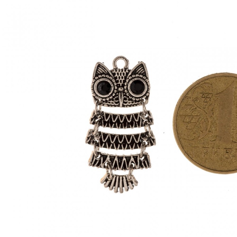Furnitură Pandantiv Bufniță, lungime 3 cm