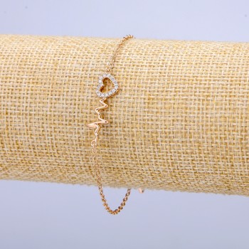 Brățară Xuping cu placare aur 18K, cu cristale albe, grosime 1 mm, lungime 17–20 cm